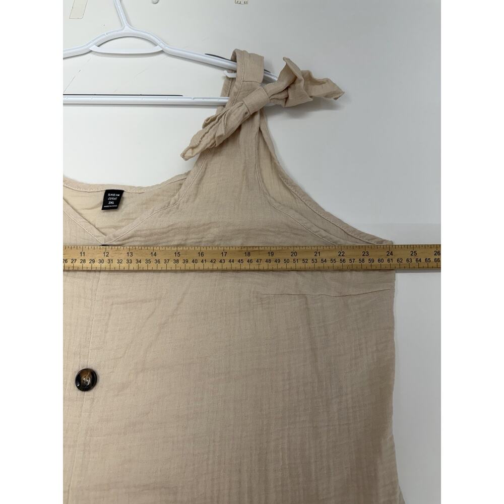 Shein Womens Set Size 3XL Tan Gauzey Tank Top and Shorts Two Piece - Picture 11 of 16